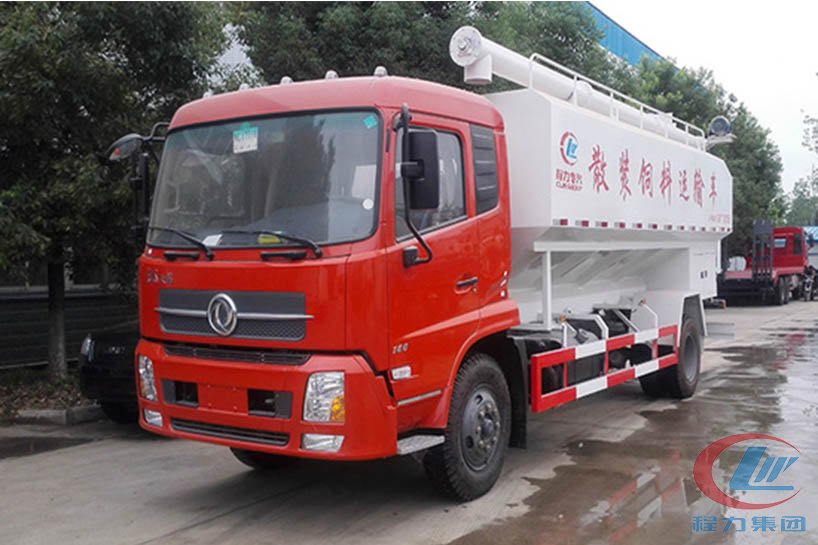 东风天锦国五10吨散装饲料运输车