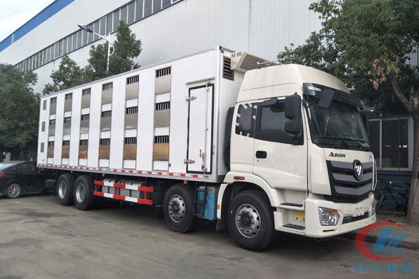 欧曼9米6运猪车,畜禽运输车